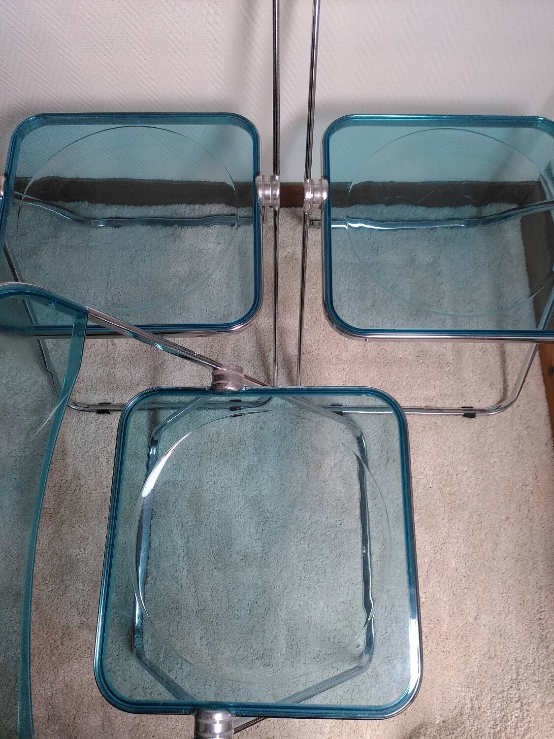 3 'Plia' chairs by Piretti for Castelli