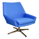 Vintage swivel armchair from DDR blue cornflower velvet from the Jade series
