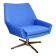 Vintage swivel armchair from DDR blue cornflower velvet from the Jade series