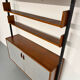 Wall shelf in wood, suspended furniture, French design from the 60s, vintage.