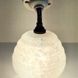 Wall lamp glass Clichy white brass porcelain 30s