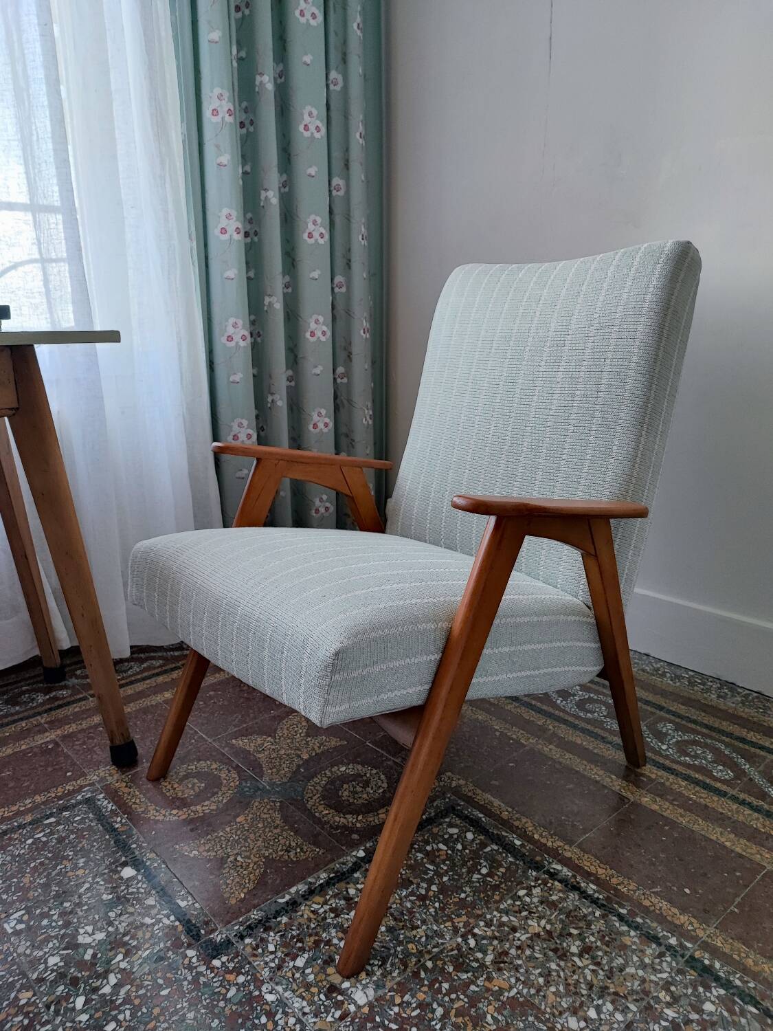 Fauteuil années 50/60 bleu