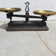 Old cast iron scale and brass trays force 5 kilos
