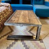 Wood and metal coffee table (artisan carpenter)