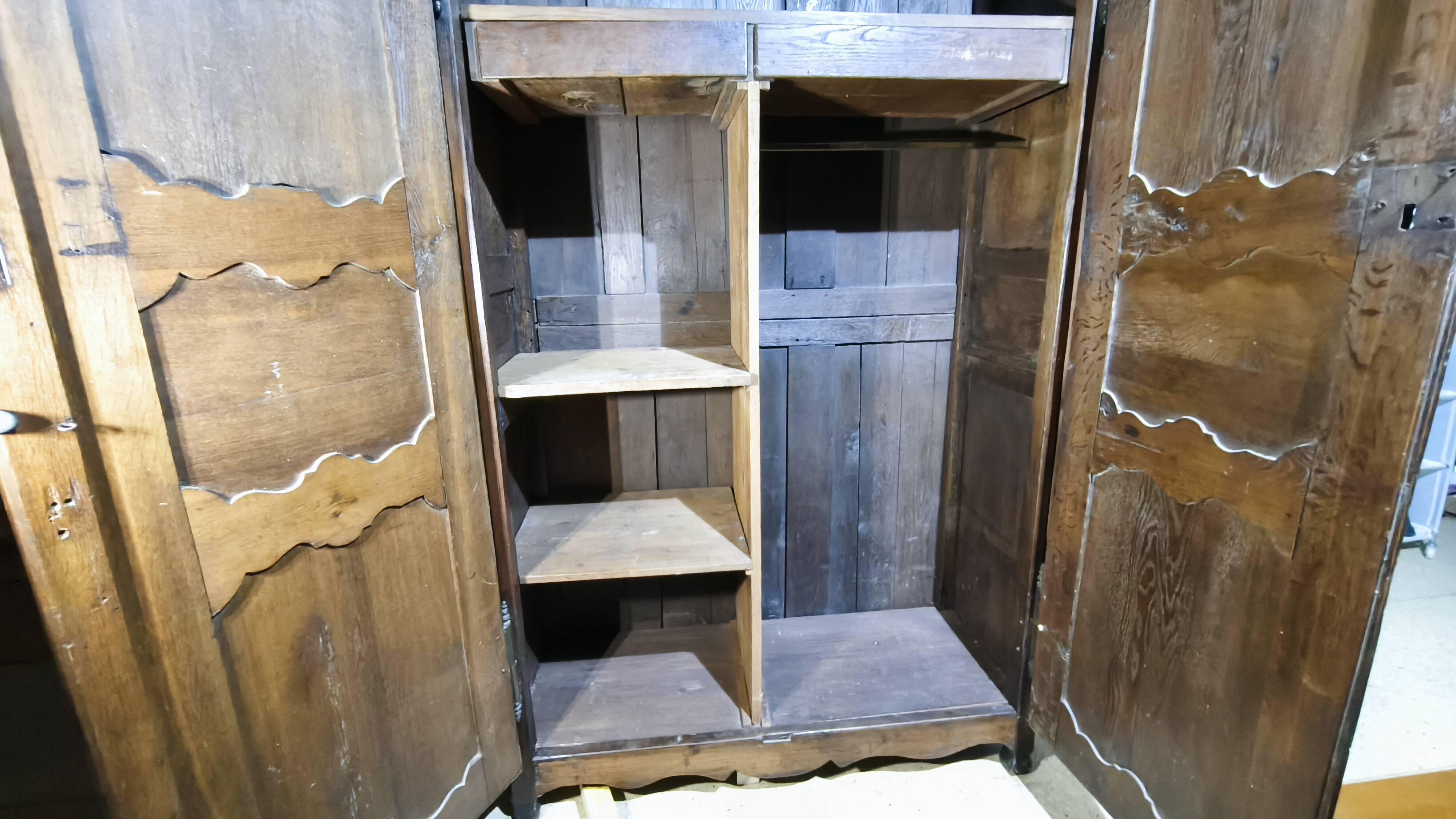 Antique solid oak wardrobe