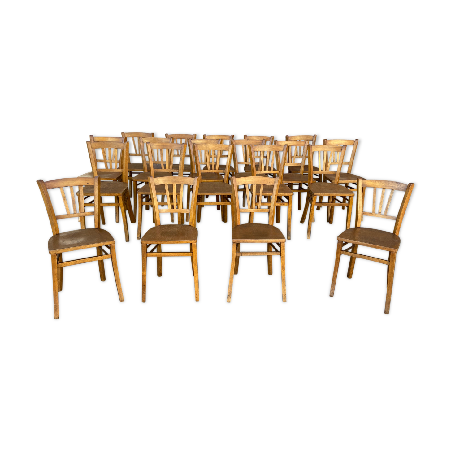 Lot 40 bistro chairs coffee curved vintage wood