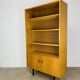 1950s modernist bookshelf, light oak, vintage