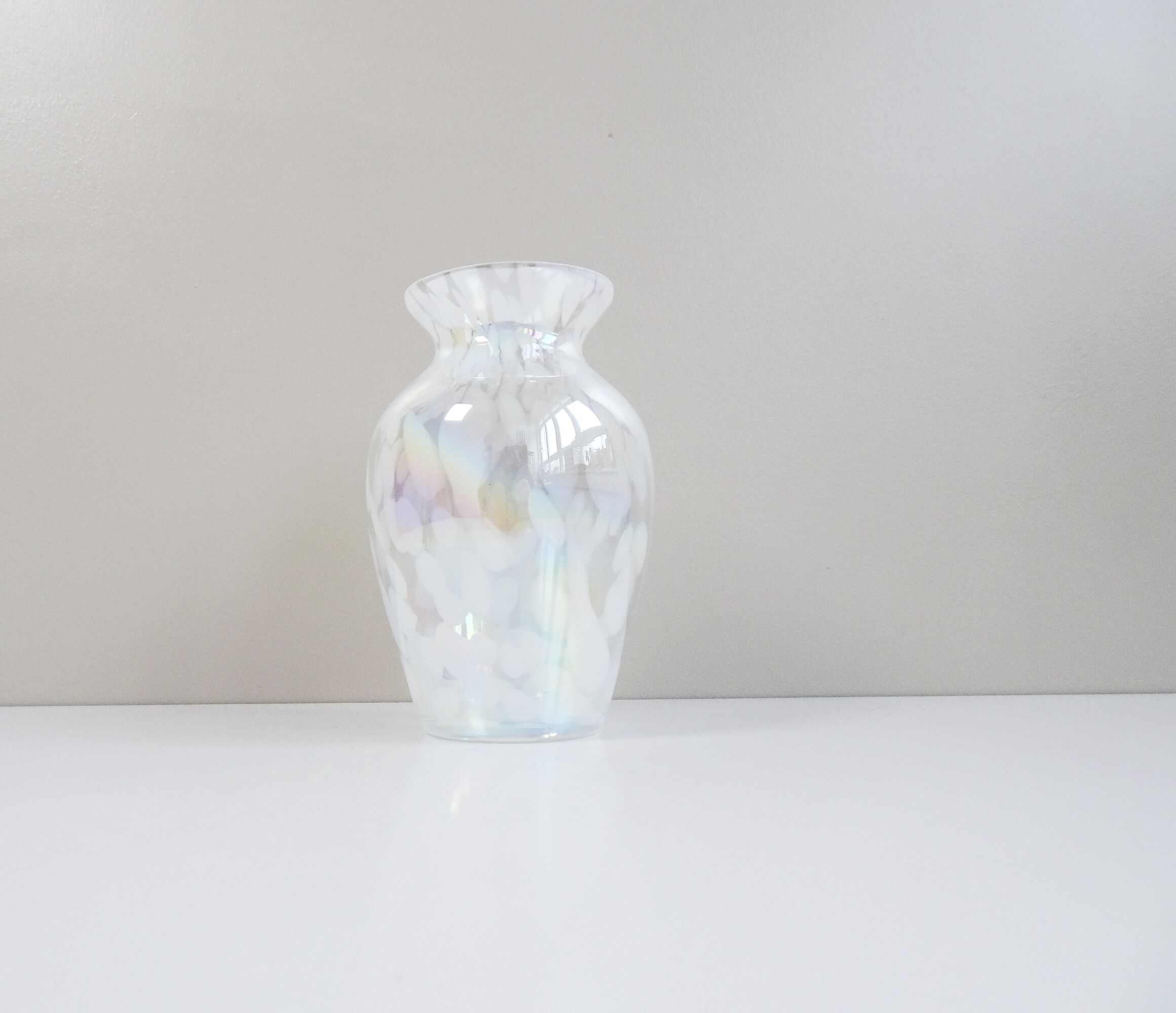 Glass vase iridescent, 80s
