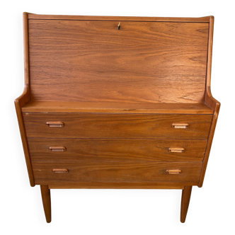 Vintage teak secretaire, produced in Denmark by Falster.