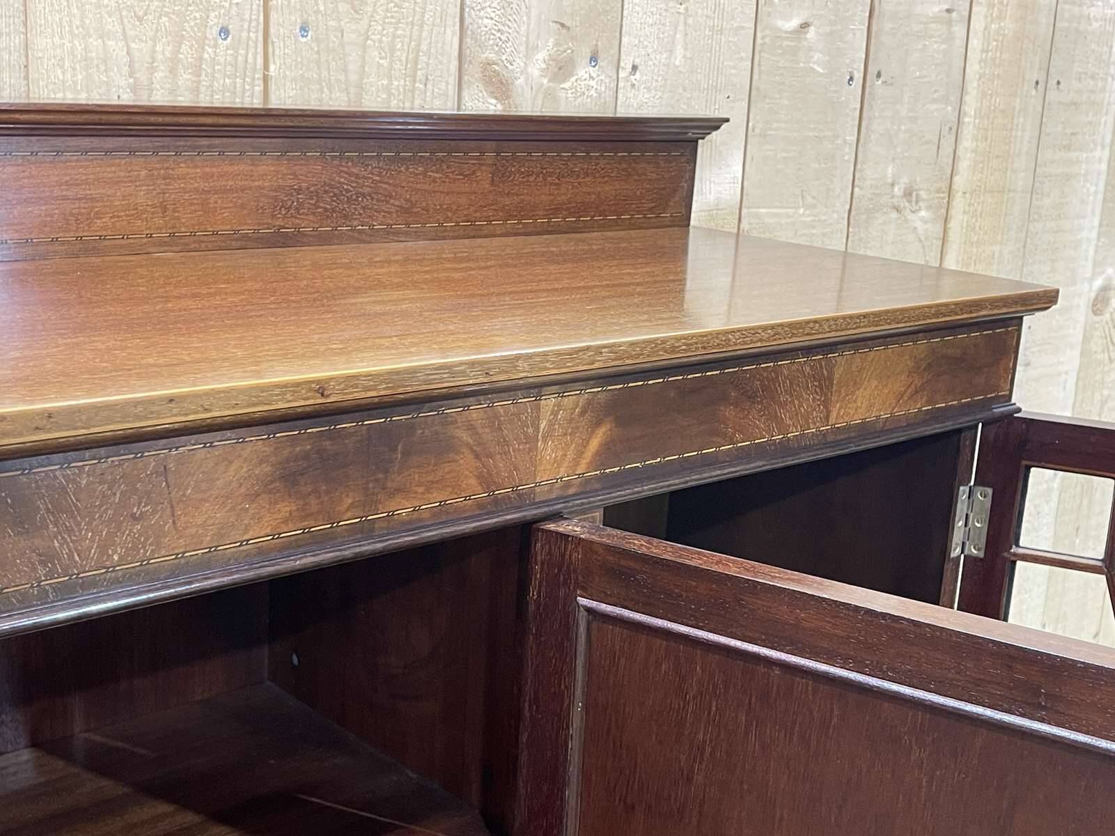 English 3-door mahogany bookcase from the 1950s