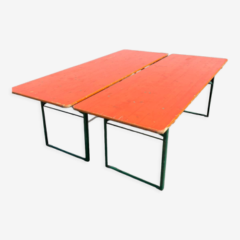 Folding brewery table duo