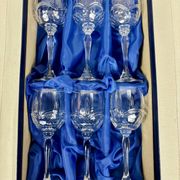 6 genuine hand-cut crystal wine glasses – Vintage
