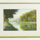 Pastel représentant un paysage au bord de l'eau par Gregory Davies