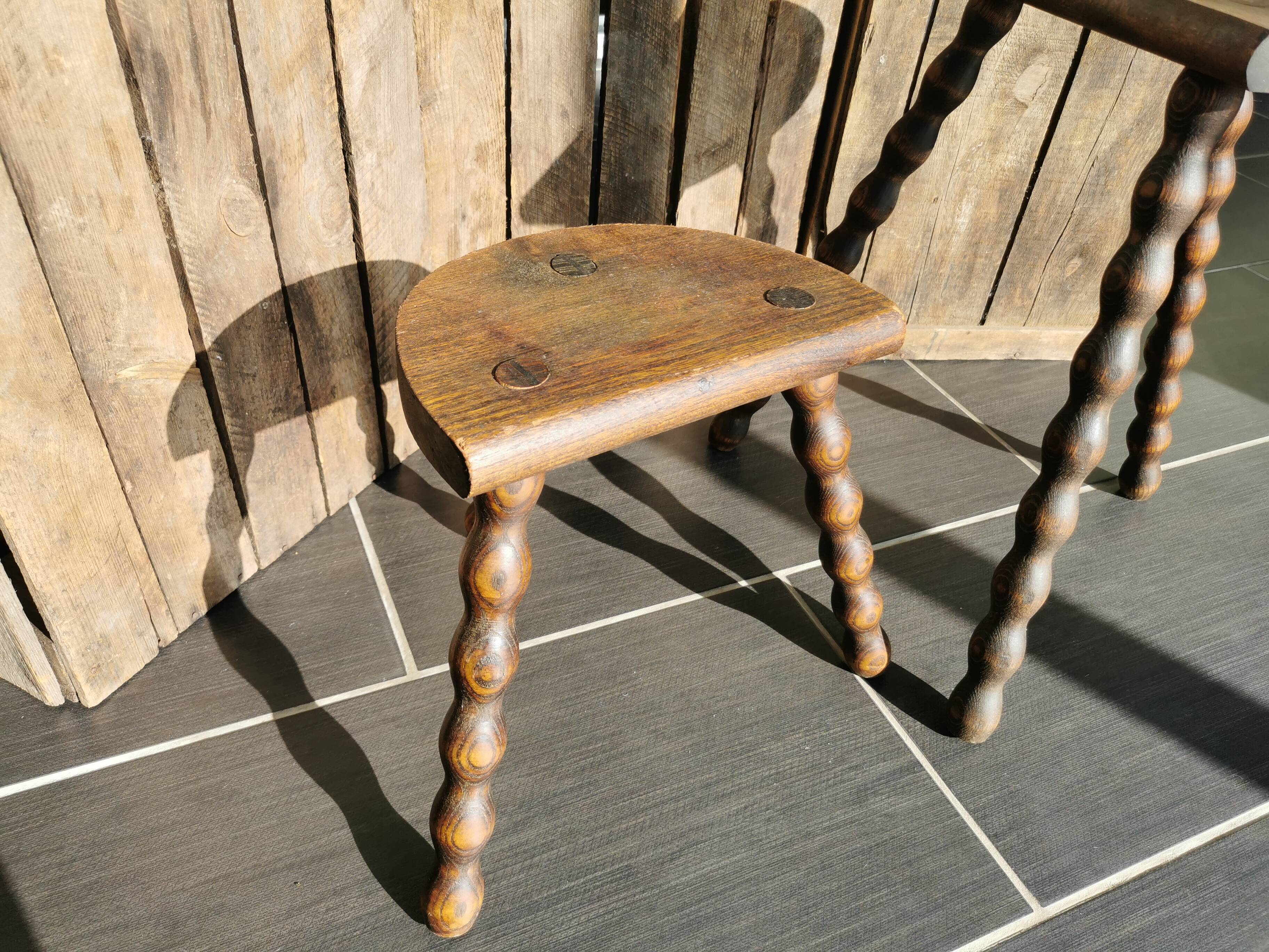 Pair of tripod stools