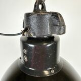 Industrial bauhaus black enamel pendant lamp, 1930s