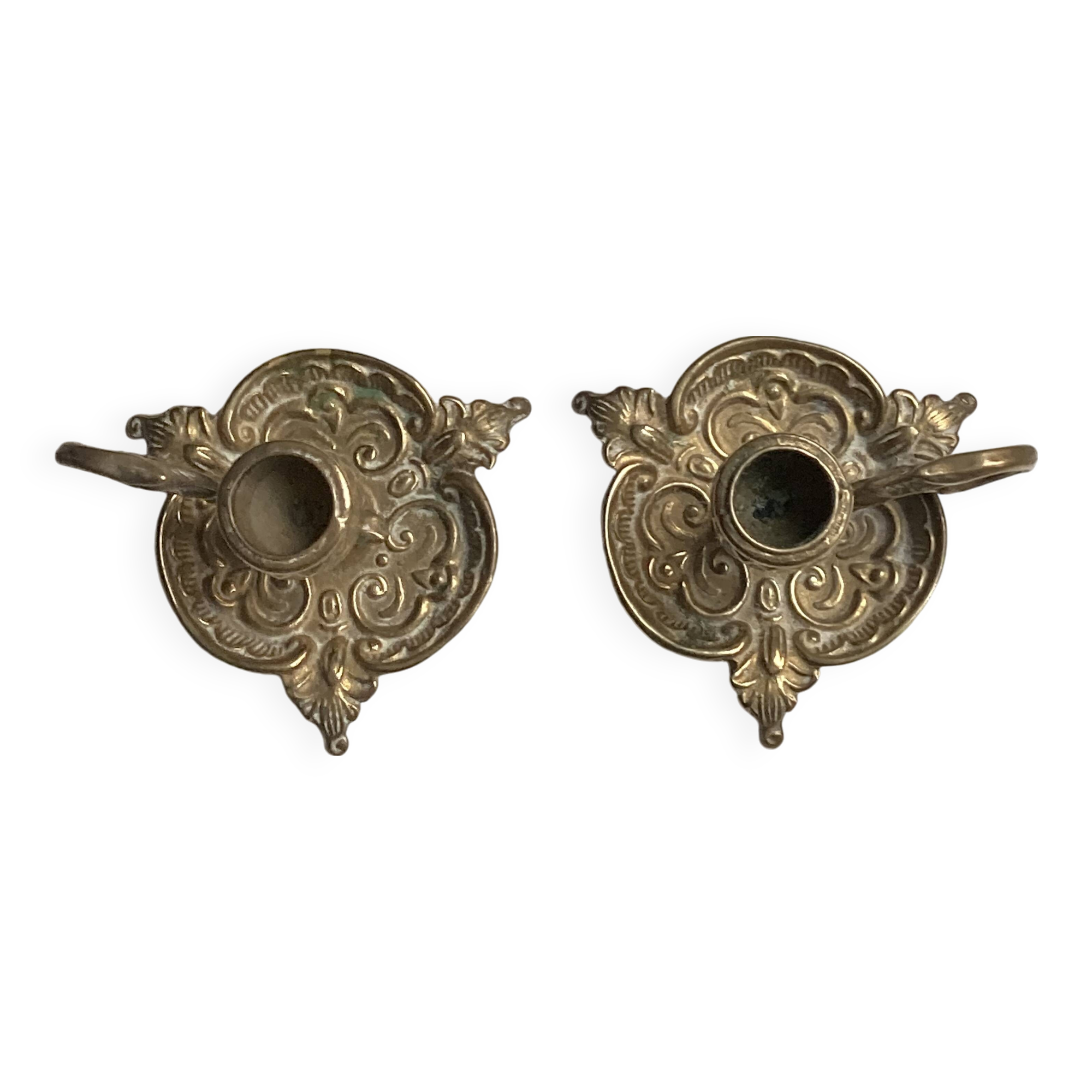 Cellar rat candlesticks (pair) in vintage bronze, re-edition from the 80s