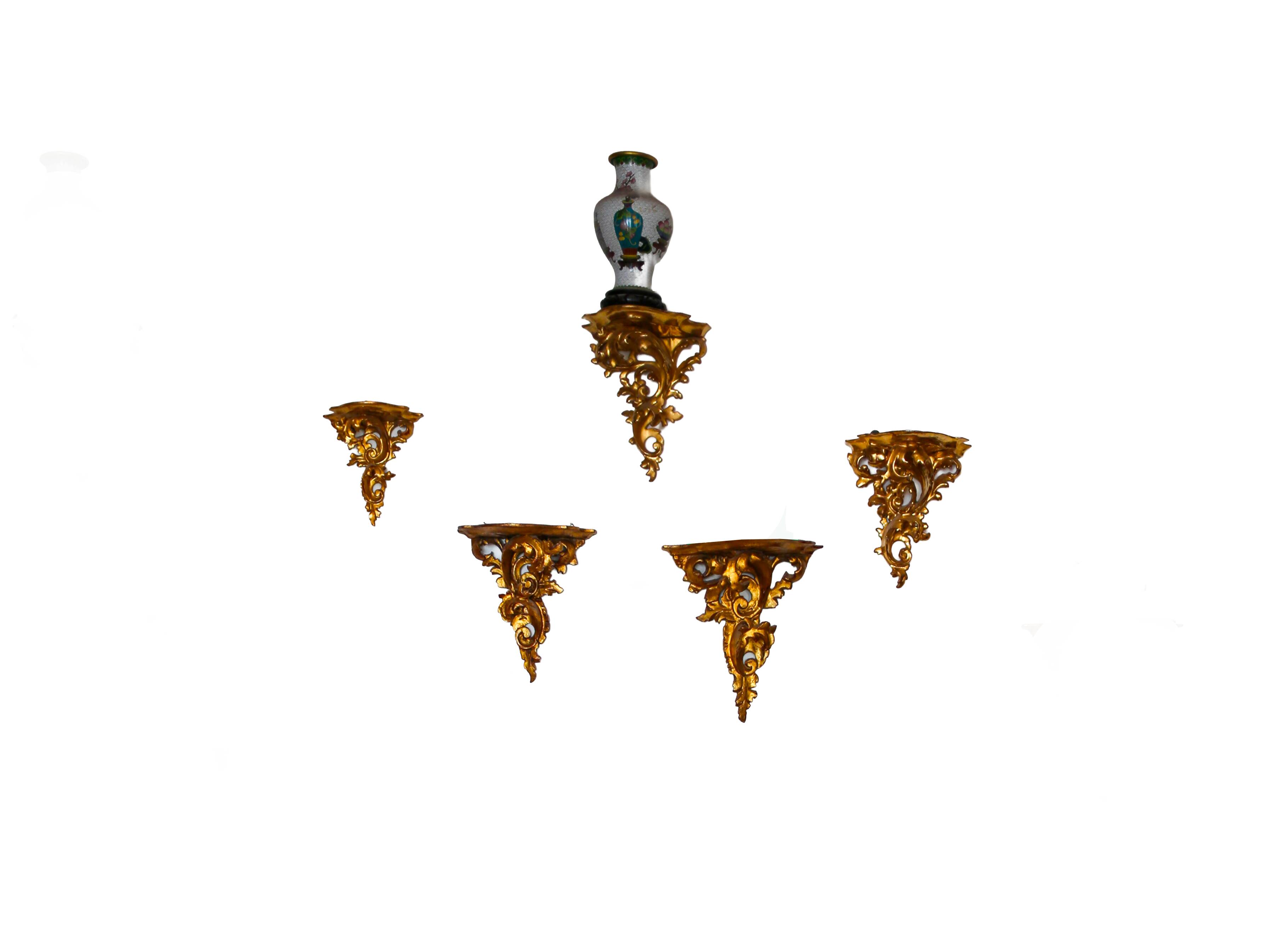 Set of wall consoles
