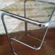 2-story chrome and smoked glass side table