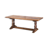 Old coffee table in solid oak wood. France, early twentieth century.