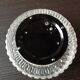 Plafonnier rond en verre bullé années 60-70