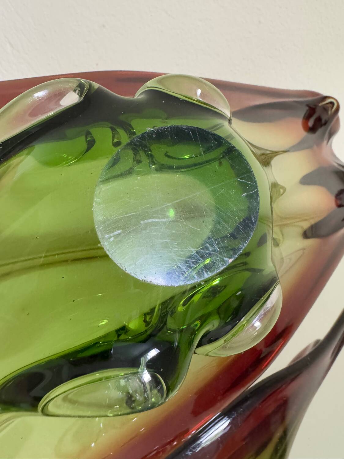 Large Murano crystal bowl from the 60s