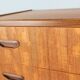 Mid-century modern chest of six drawers, tallboy in teak, Denmark 1960s