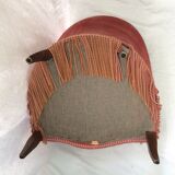 Pink velvet toad chair in the 1960s