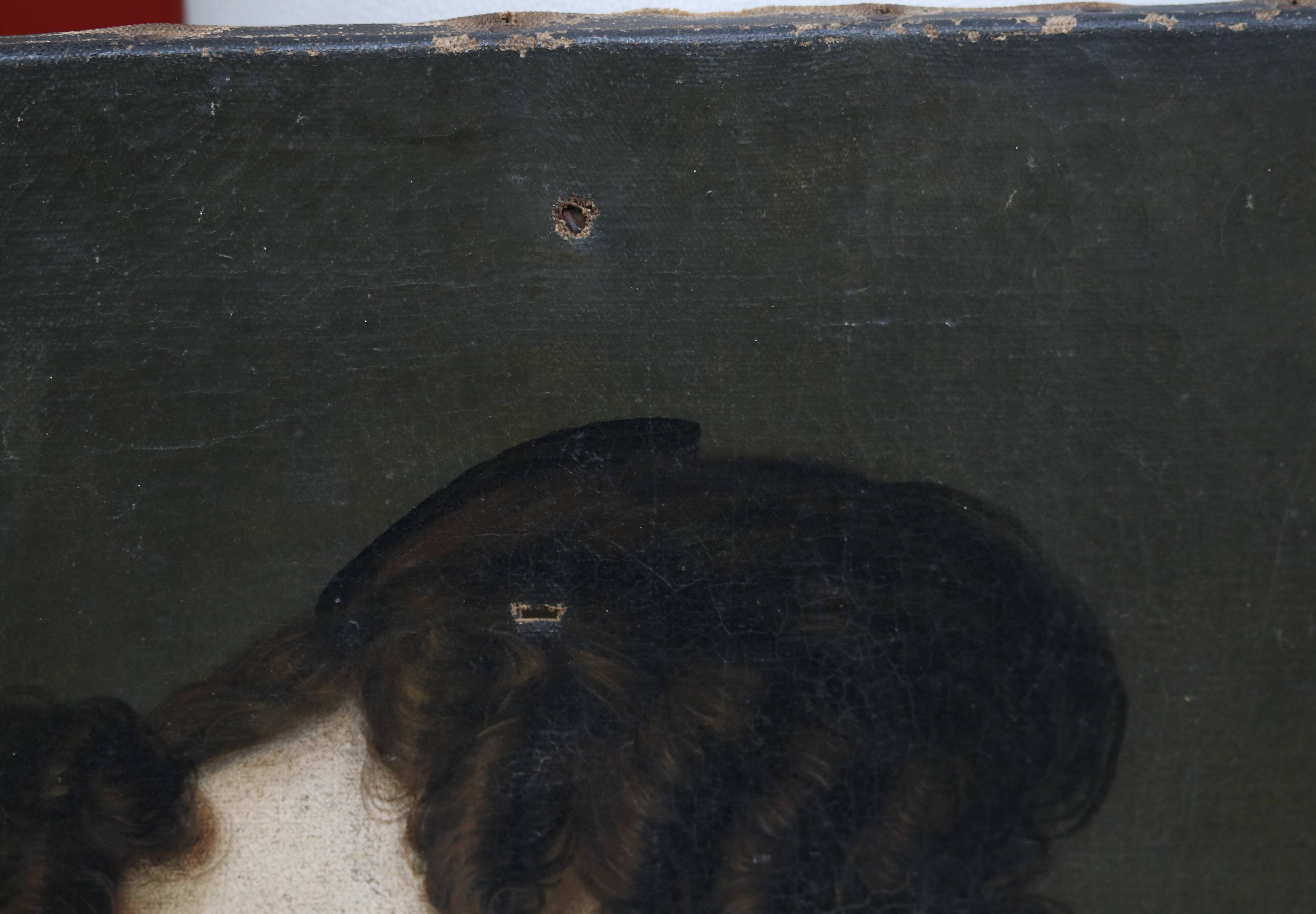 Portrait of an elegant woman oil on canvas from the 19th century.