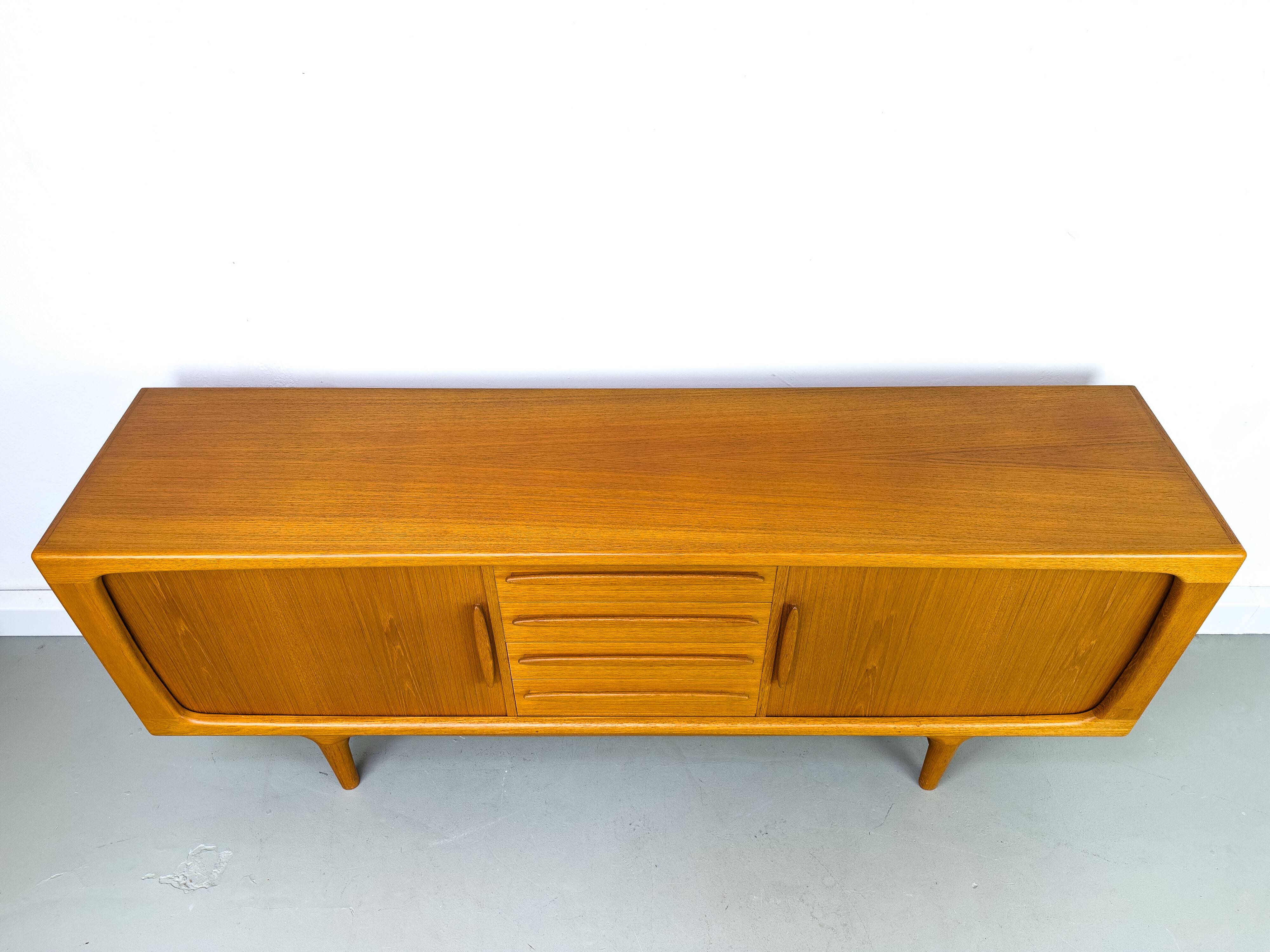 Danish Teak Sideboard with Tambour Doors from CFC Silkeborg, 1970s