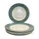 X6 green plates Jaquot digoin sarreguemines -vintage-retro-cuisine