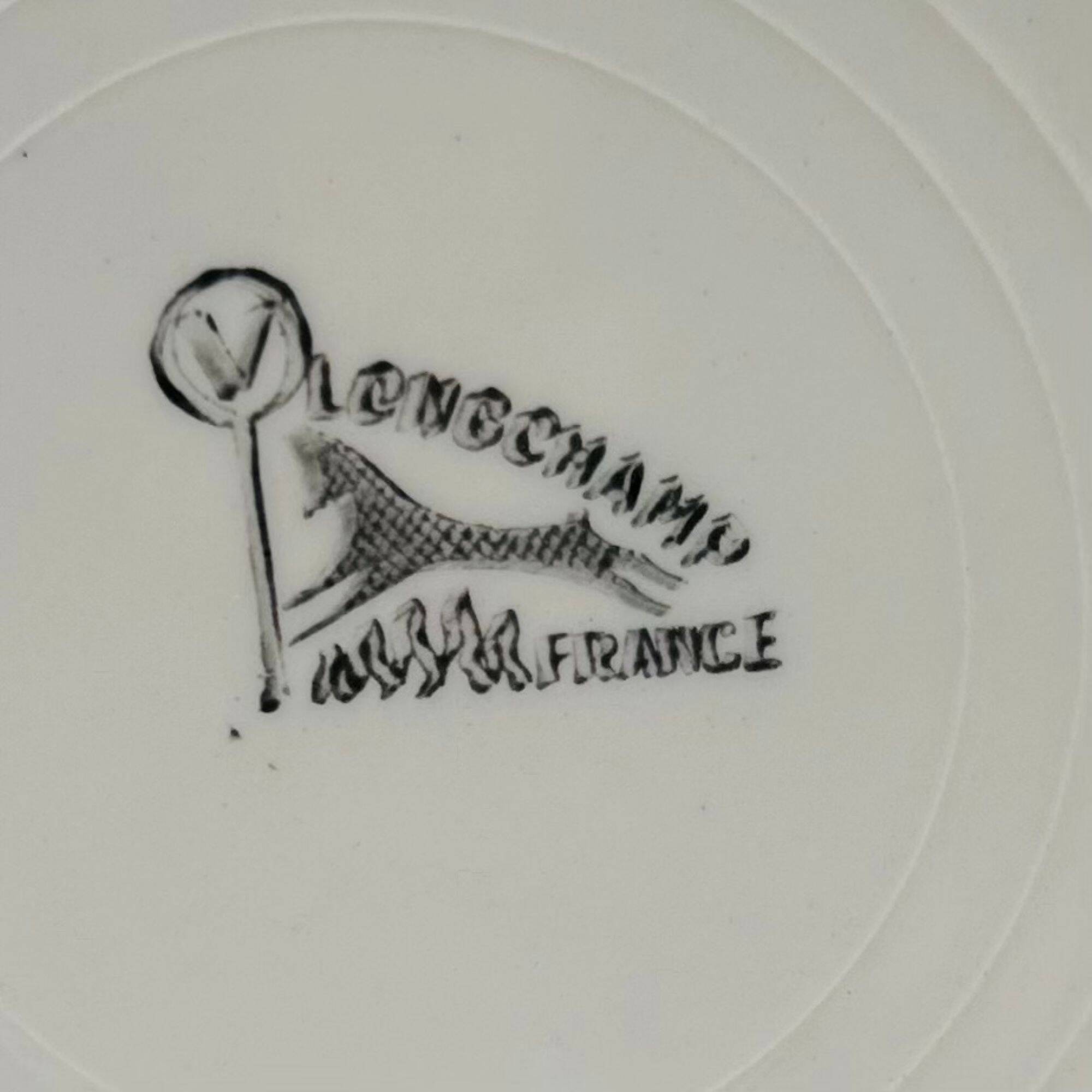 Lot de 6 assiettes à dessert « Longchamp – France »