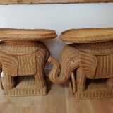 Pair of rattan sofa ends or elephant bedside tables