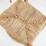 Set of four oak and sisal dining chairs model 401 by JL Moller, Denmark 1970's