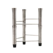 Pair of brushed steel tripod candlesticks, 1970s
