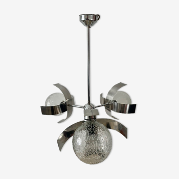 Chandelier chrome metal 1970 space age