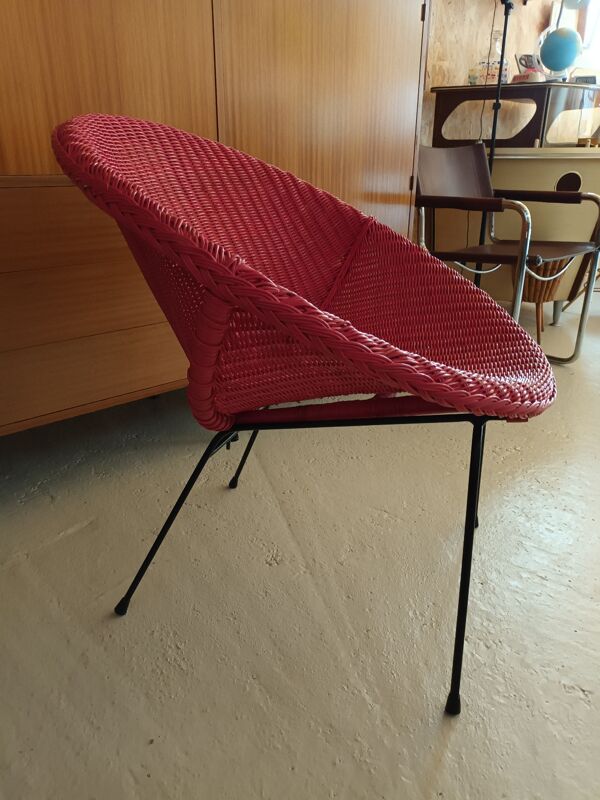 Fauteuil satellite en osier