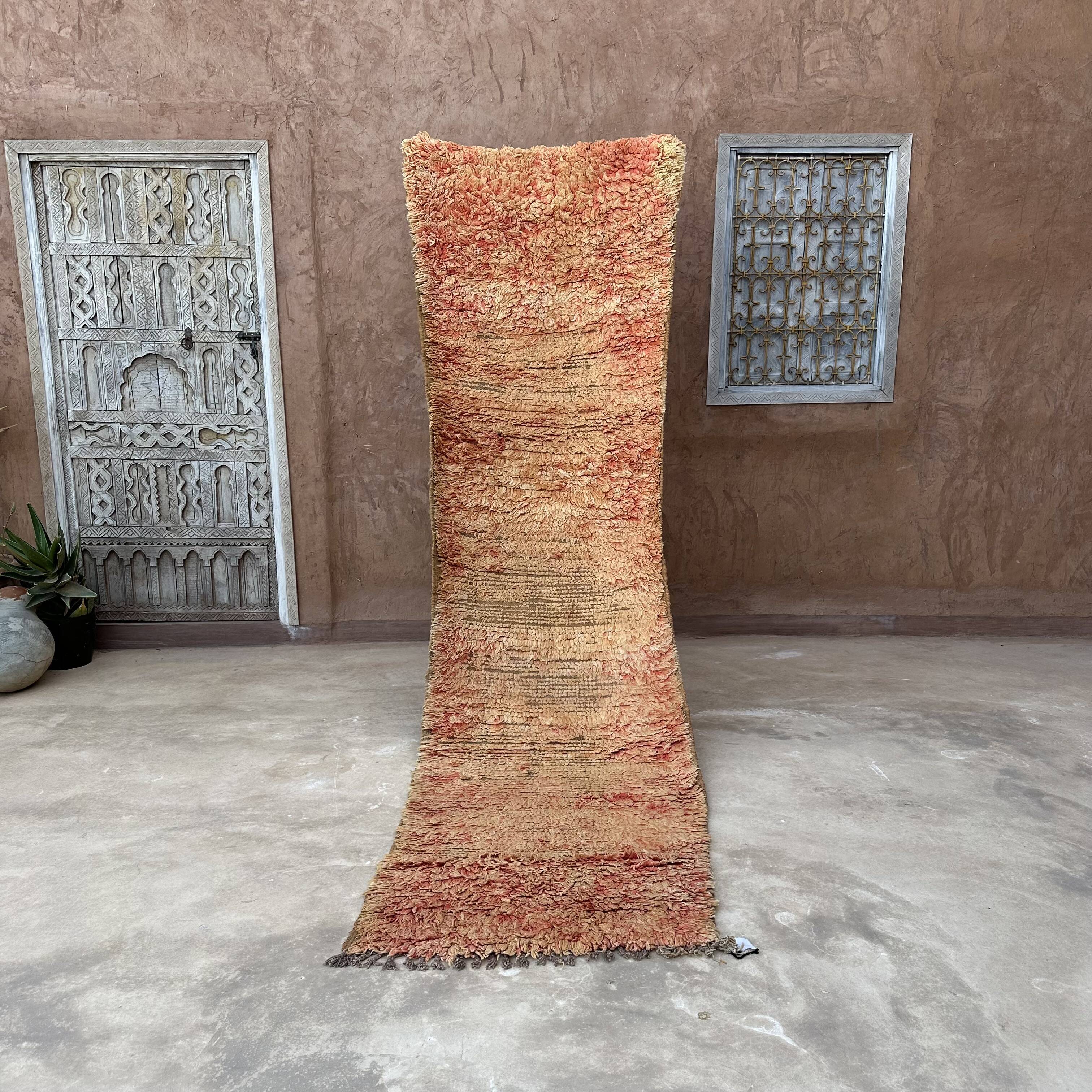 Moroccan rug Beni M'Guild orange - 85 x 320 cm