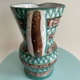 Ceramic pitcher signed Robert Picault – Scarified decoration – Vintage