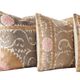Lot de 4 housses de coussin brodées vintage 55x60 cm