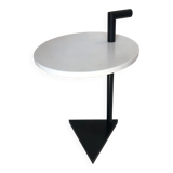 80s side table, black & white geometric shapes