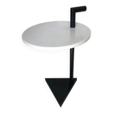 80s side table, black & white geometric shapes