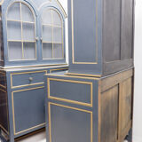 Double-bodied sideboard in grey lacquered wood - one pair available (B)