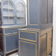 Double-bodied lacquered grey wooden sideboard - one pair available (B)