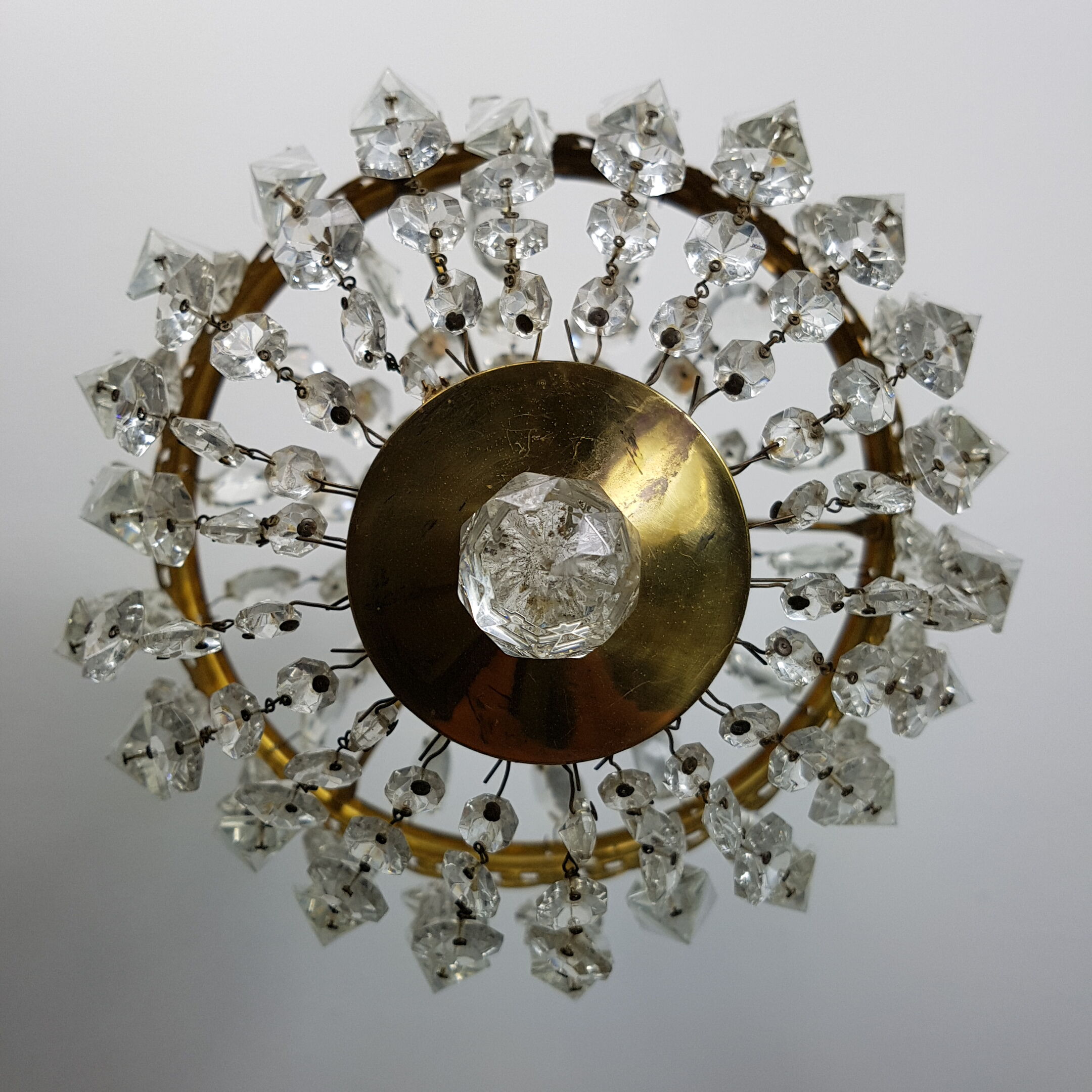 Trash in crystal chandelier