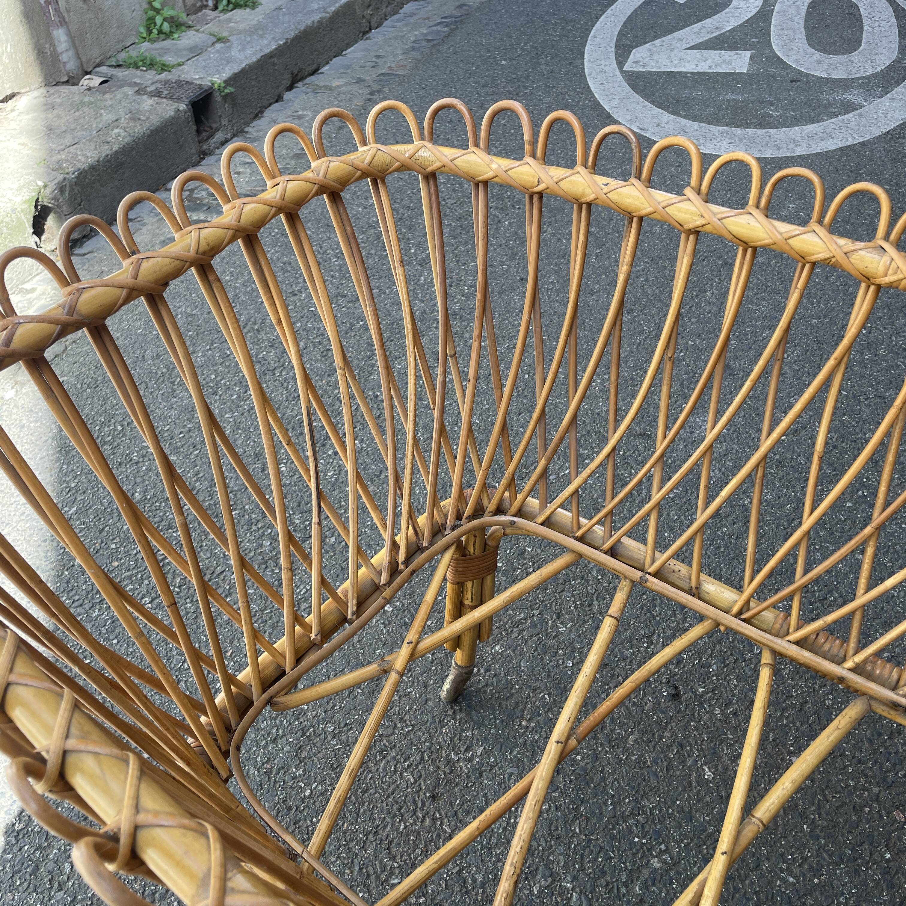 Vintage rattan cradle