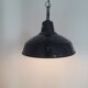 Industrial suspension - enamelled sheet black and white - ø 30 cm -1940-50