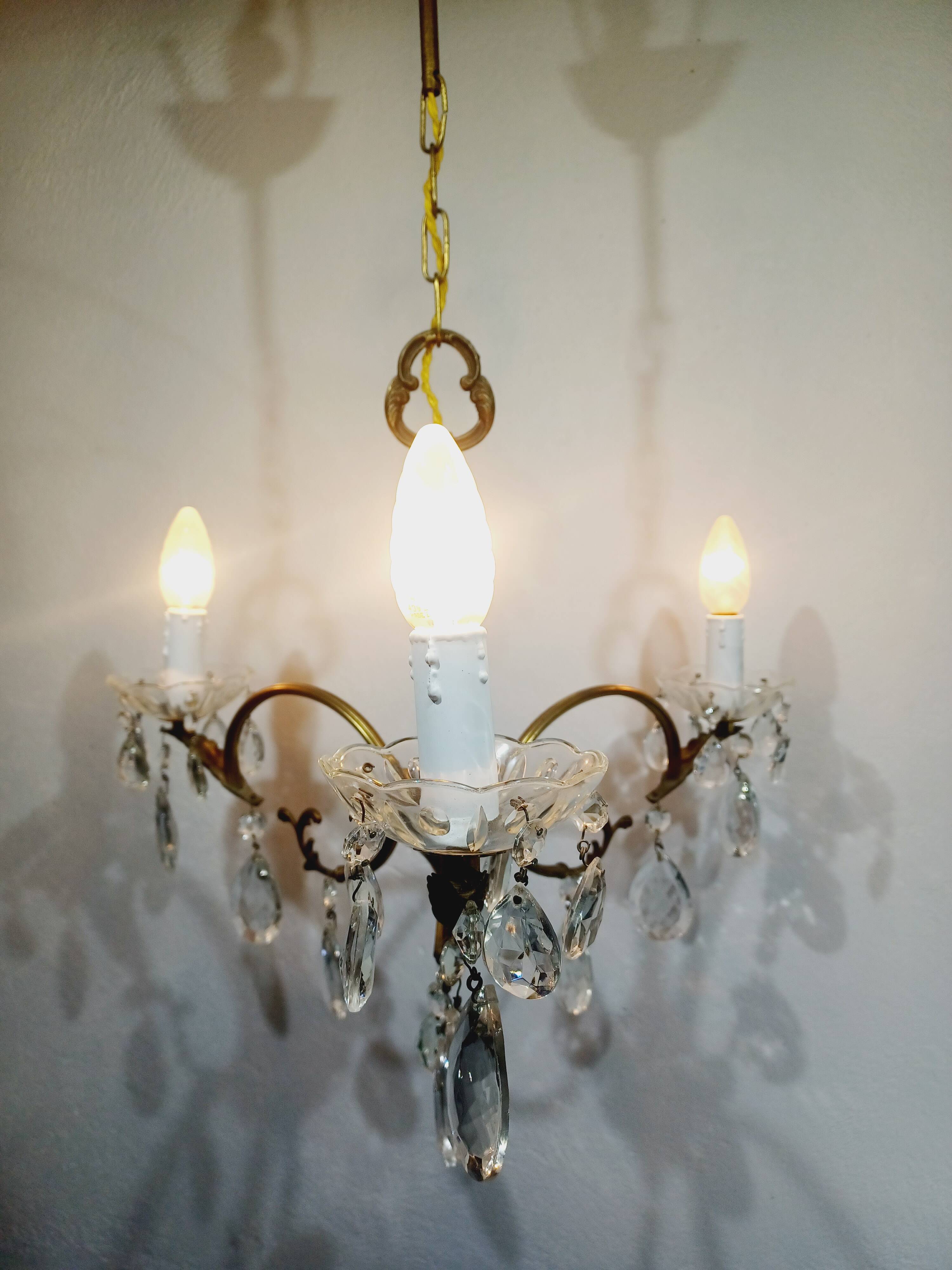 3-light bronze chandelier