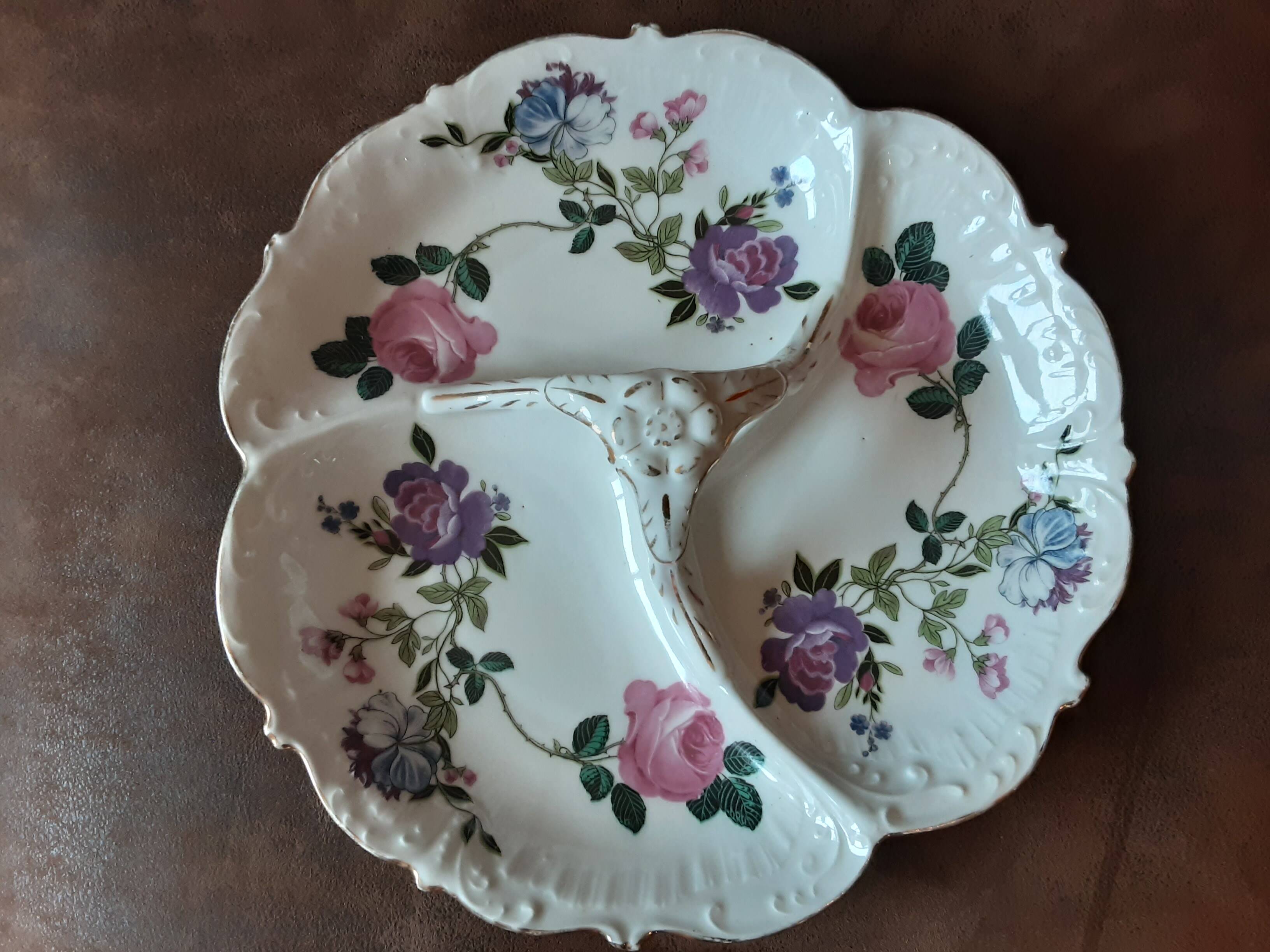 Plat compartiments  porcelaine  original