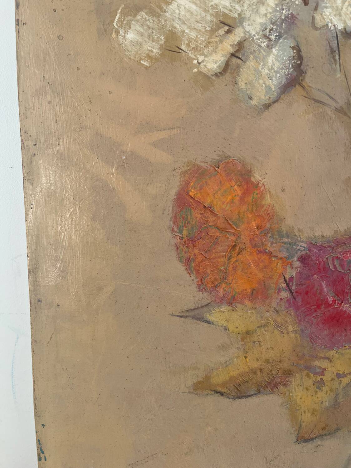 Bouquet of flowers, oil on wood panel, signed Vlad Tiberin.