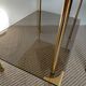 Table moderniste laiton et verre fumé-esprit galerie années 70